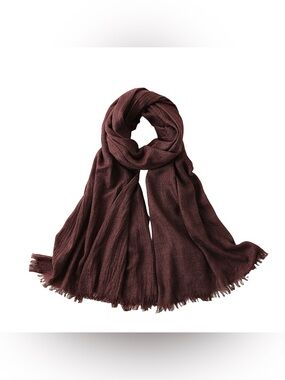 Calvin Klein Women's Lightweight Fringe Scarf - Deep Brown